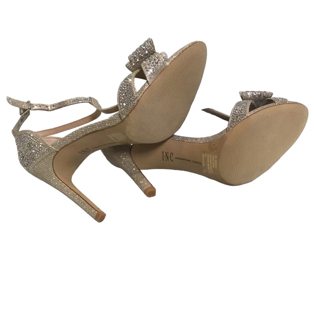 INC Gold Reesie Rhinestone Bow Evening Sandal - Picture 10 of 10